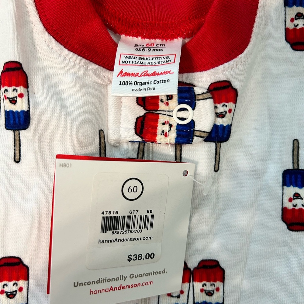 Hanna Andersson Red, White & Blue Bodysuit with Patriotic Pop Design - Picture 2 of 3
